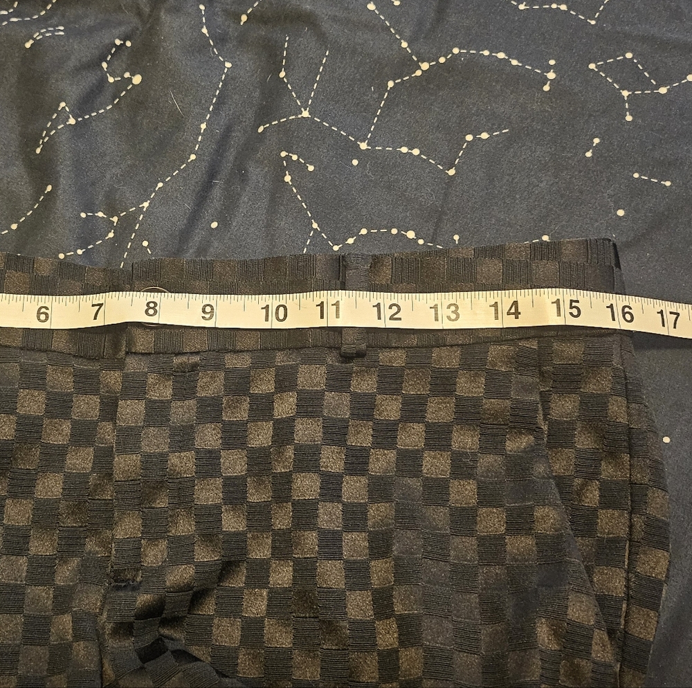 Banana Republic Black Monochrome Checkered Hampton Pant Slacks Sz 4 - Picture 7 of 9